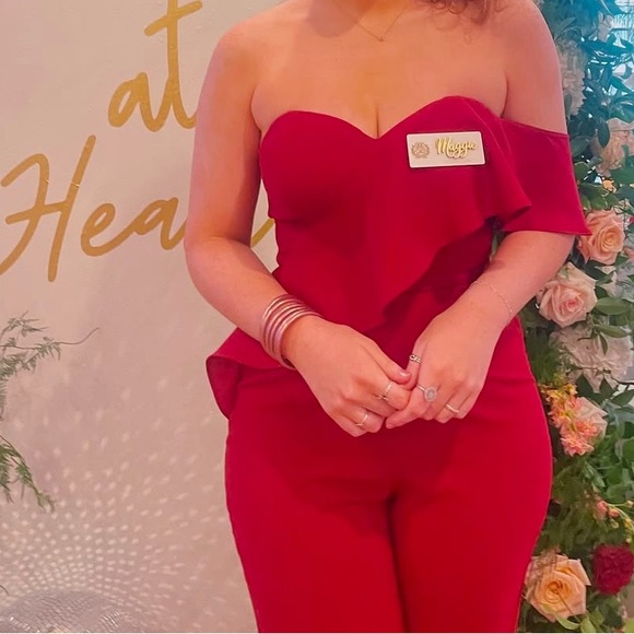 Elegant Red Women's Jumpsuit - Picture 3 of 4